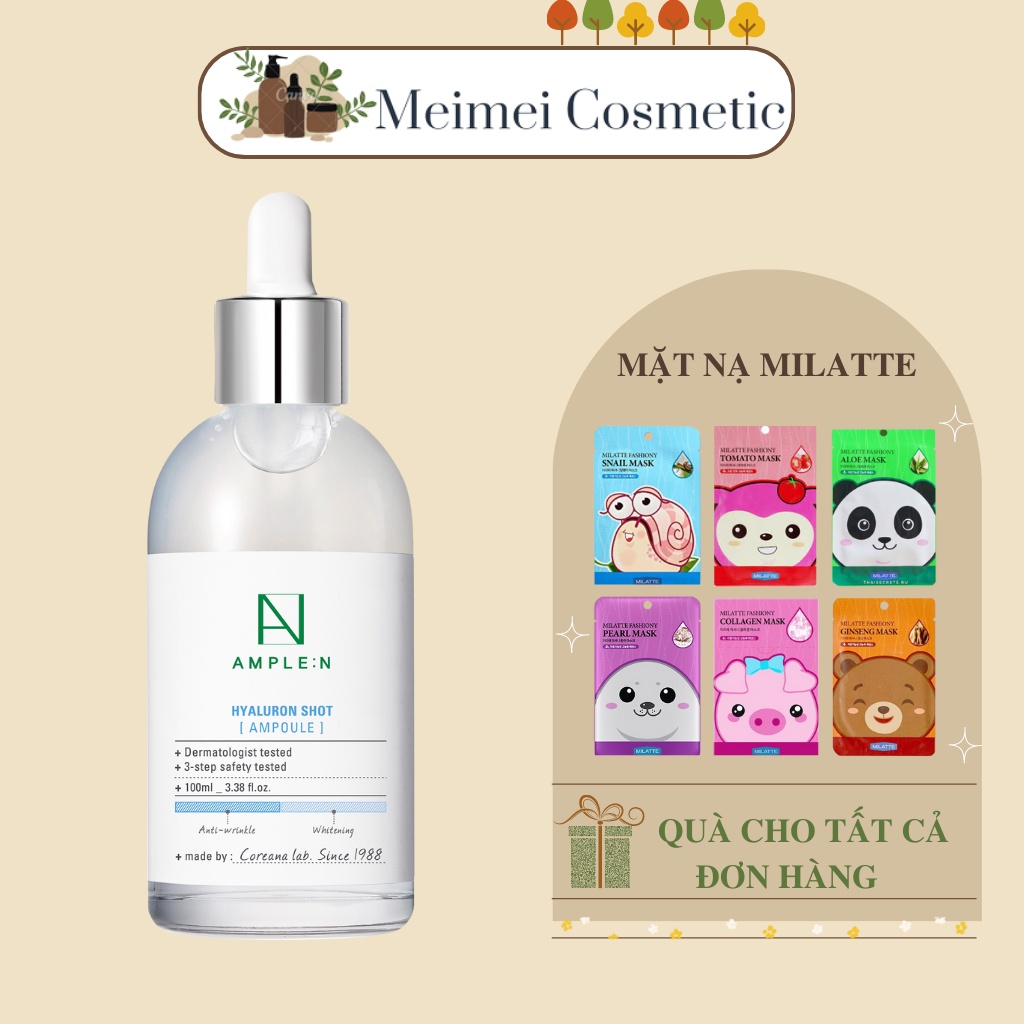 Tinh Chất Cấp Nước, Dưỡng Ẩm Ample:N Hyaluron Shot Ampoule