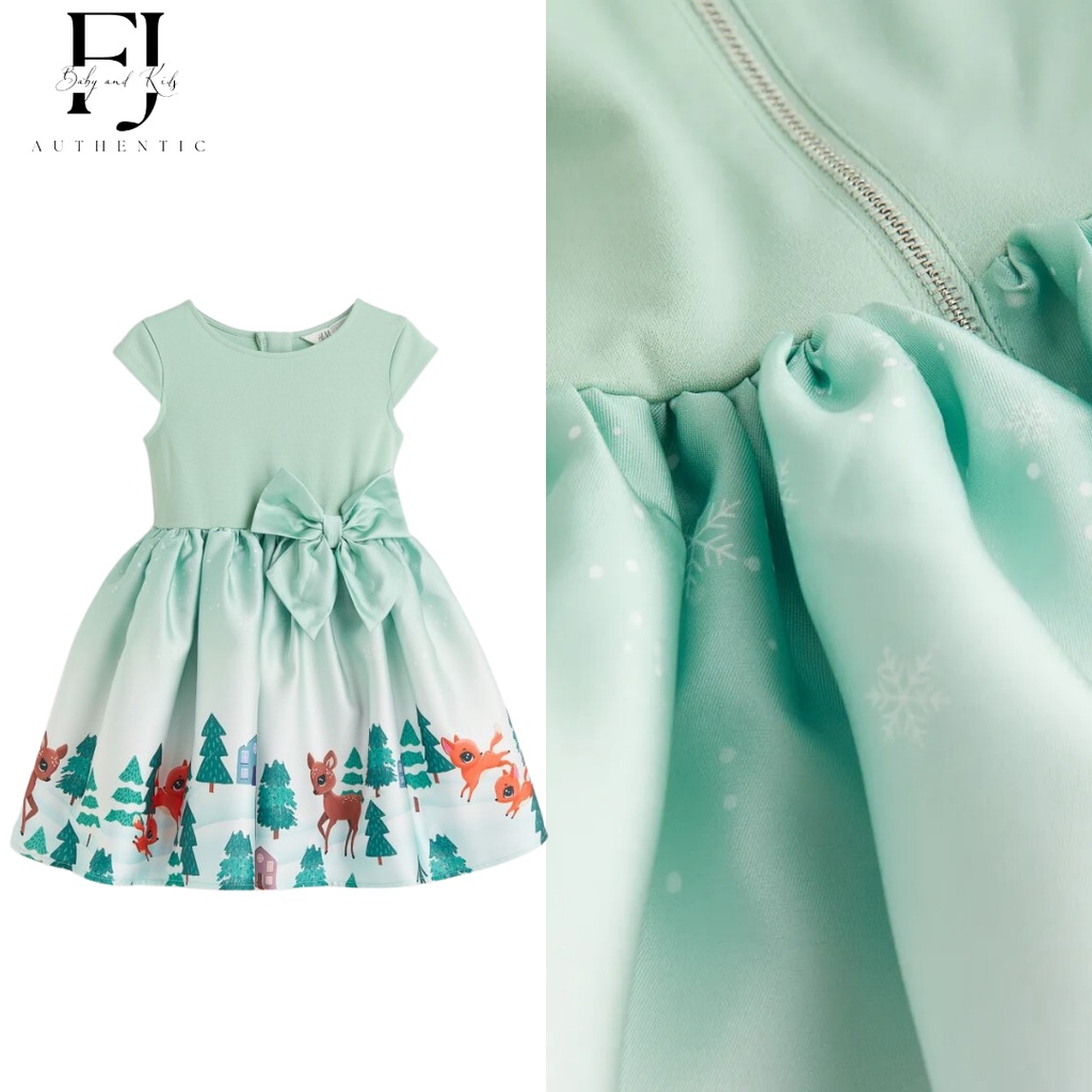 Váy công chúa bé gái chính hãng HM, váy xòe công chúa họa tiết cho bé 2-10 tuổi Auth