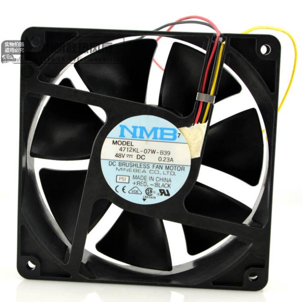 [Tháo máy mới 90%] Quạt tản nhiệt 48V 0.23A 12x12x3.2CM 2800RPM hãng NMB-MAT 4712KL-07W-B39 ShopLinhKienM2M