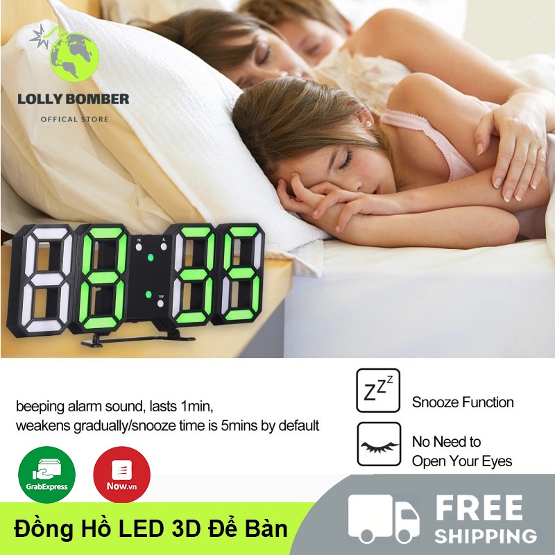 Đồng Hồ LED 3D Để Bàn,Smart Clock,Treo Tường Thông Minh Smart Clock,tắt tiếng đồng hồ điện tử đồng hồ kỹ thuật