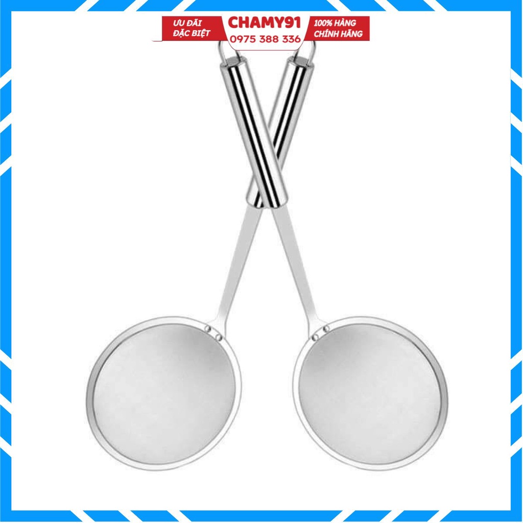 Muỗng lọc vớt bọt Bằng Thép Không Gỉ chất lượng cao, Muôi lọc dầu tách mỡ INOX 304 cao cấp tay cầm dài tiện ích