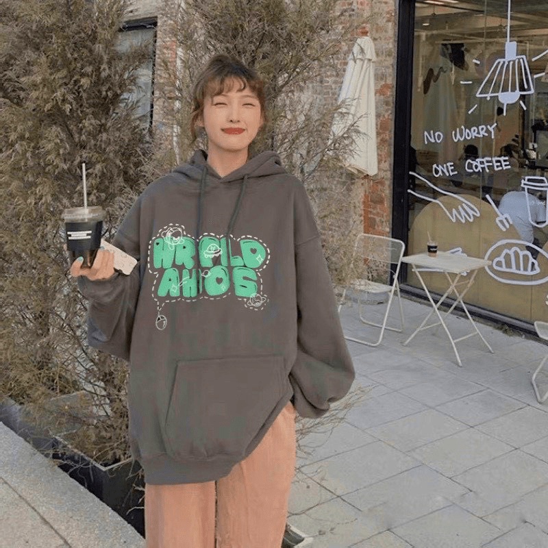 Áo Hoodies Nữ Vải Nỉ Cao Cấp Nón Lớn 2 Lớp Logo In Nổi Phong Cách Thời Thượng NEW UNISEX