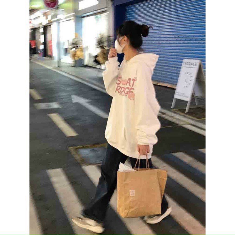 Áo Hoodies Nữ Gấu Soat Vải Nỉ Mềm Cao Cấp Form Rộng 2 Màu Thời Trang NEW UNISEX