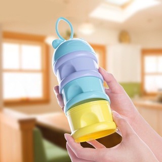 Hộp chia sữa và đồ ăn dặm 3 tầng có quai - Nhựa an toàn tiện lợi