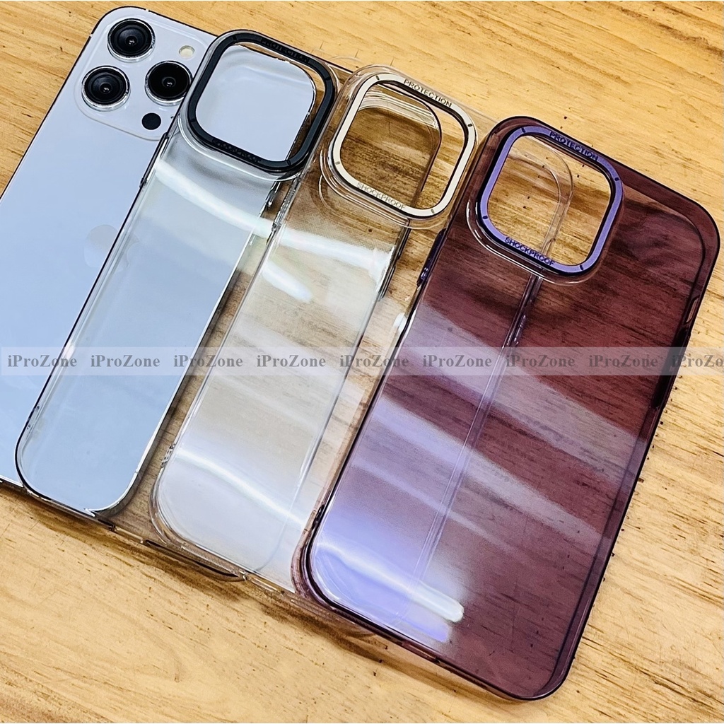 Ốp lưng cứng trong suốt siêu mỏng Likgus Crystal Slim Case cho IPhone 14 Pro Max / 12/13 Pro max , viền kim loai camera