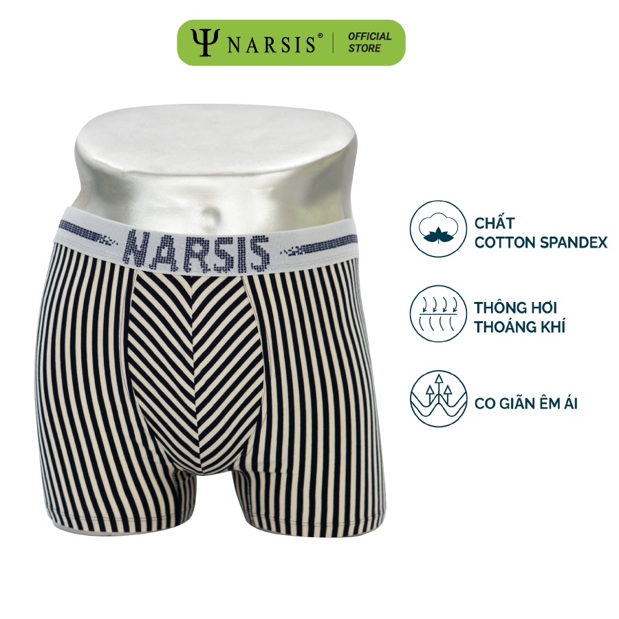 Quần sịp đùi nam Narsis F23002 bigsize cạp bản to có lớp lót kháng khuẩn chất liệu Cotton thấm hút mồ hôi tốt