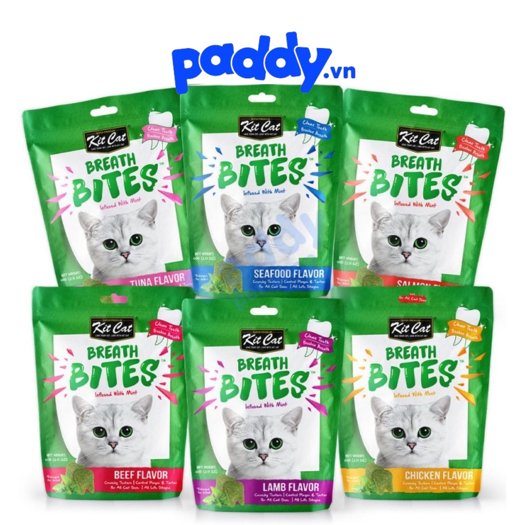 Snack Sạch Răng Cho Mèo Kit Cat Breath Bites (60g)