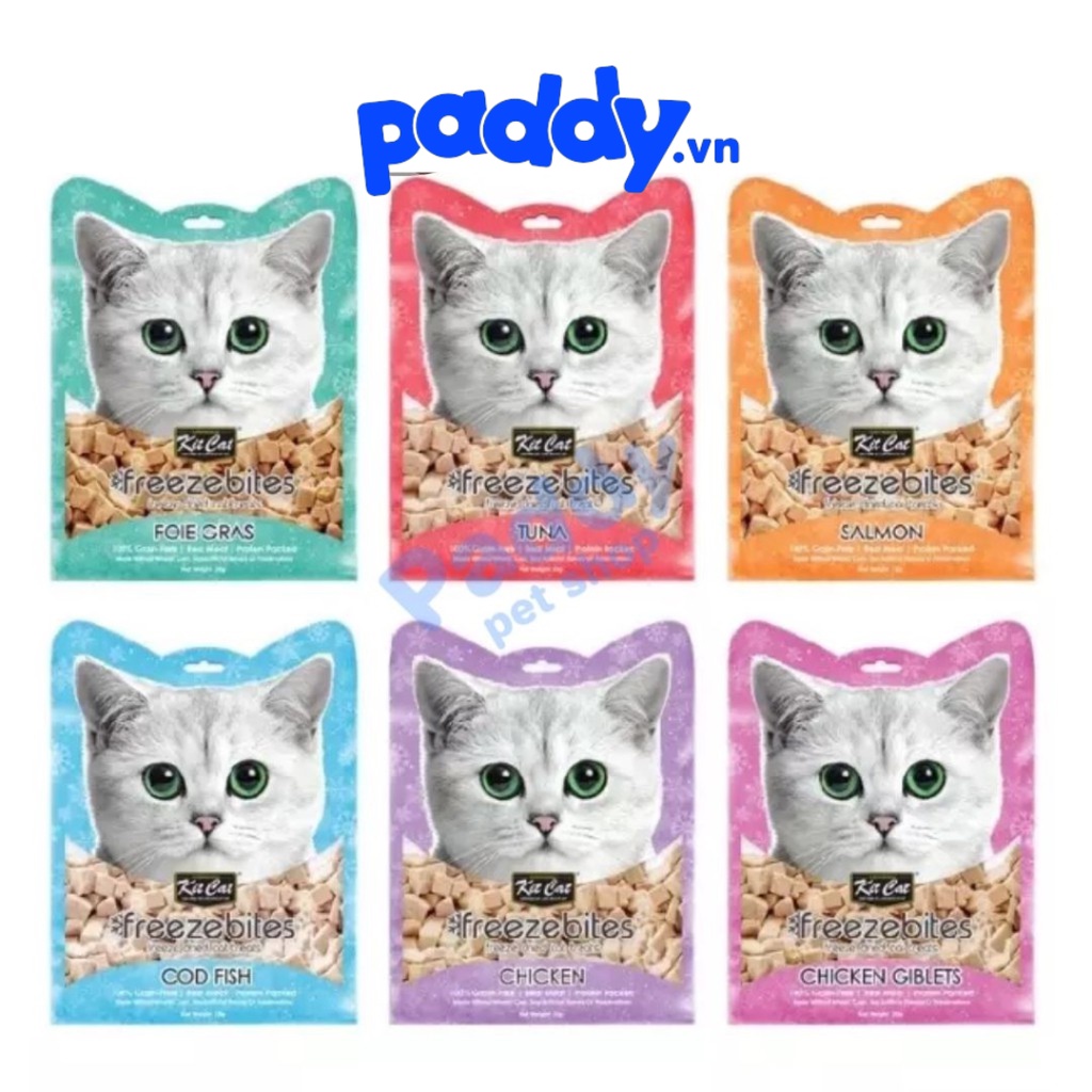 Snack Cá & Gà Tươi Sấy Khô Kit Cat Freeze Bites Cho Mèo 15g