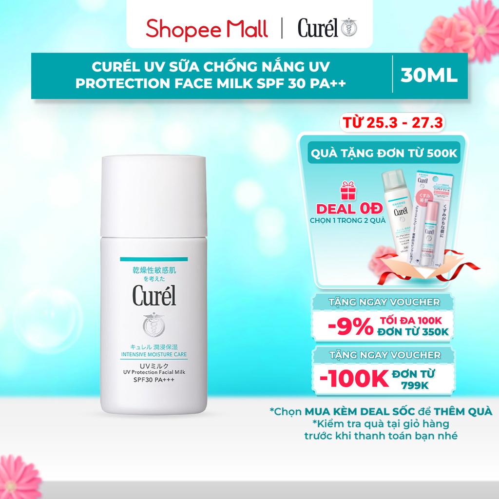 Sữa Chống Nắng Curel UV Protection Face Milk SPF 30 PA++ 30ml