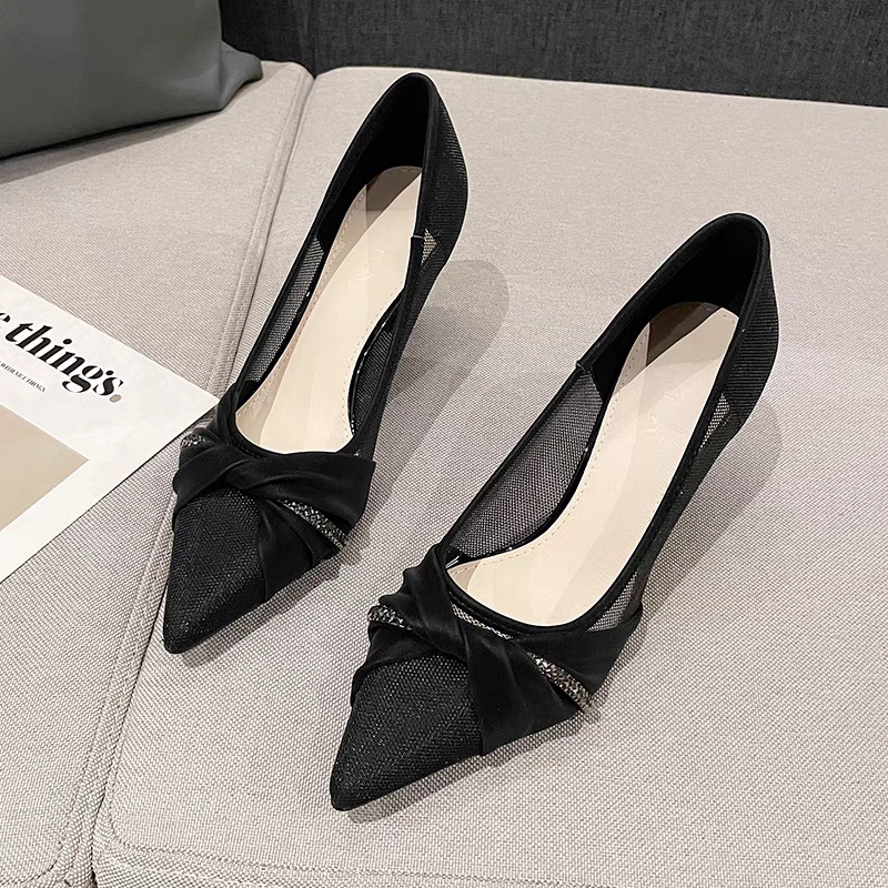Giày cao gót lưới 7cm xinh