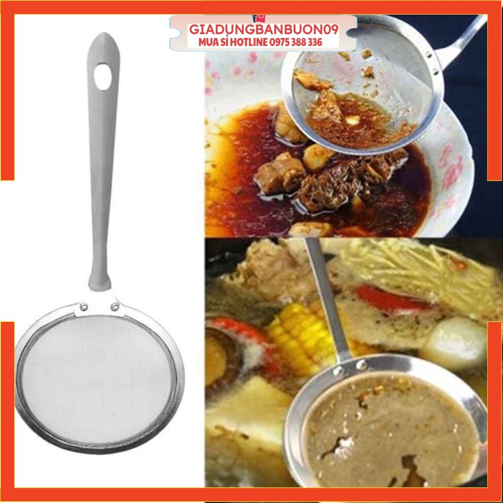 Muỗng lọc vớt bọt bằng thép không gỉ tiện ích cho người làm bếp, Muôi lọc dầu INOX 304 đồ dùng bếp bền vững