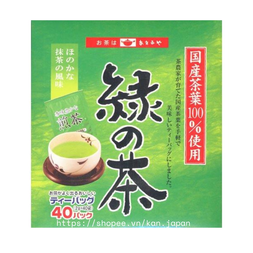 Trà xanh túi lọc nội địa Nhật Bản Asamiya 40 túi | Kan.japan | 4970111105061