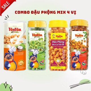 Combo đậu phộng tân tân da cá tỏi ớt 240g – đp nước cốt dừa 265g – đp hòa lan wasabi 190g – đp hòa lan chua cay 190g