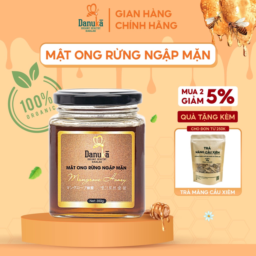 Mật Ong Rừng Ngập Mặn Danuka Nguyên Chất Lọ 350gr