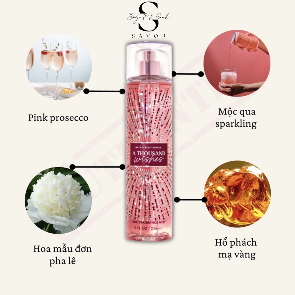 Bath & Body Works A Thousand Wishes Hương Thơm Ngào Ngạt