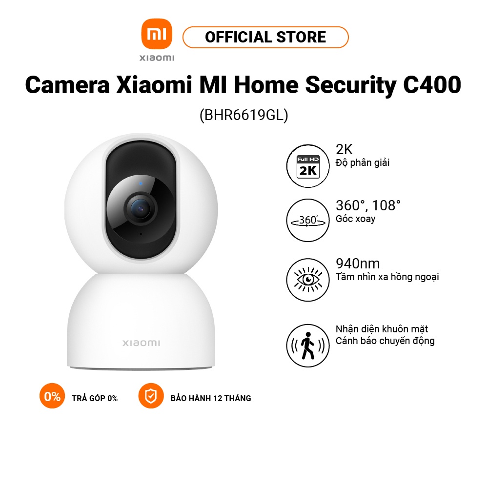 Camera Xiaomi MI Home Security C400 (BHR6619GL) - Bảo mật thông minh với độ rõ nét 2,5K