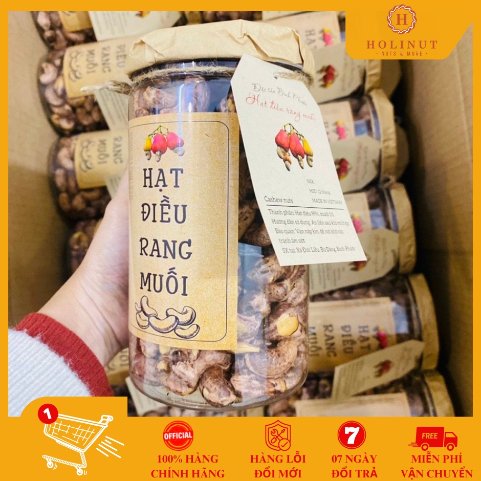 Hạt điều rang muối còn lụa Bình Phước loại chuẩn 500g