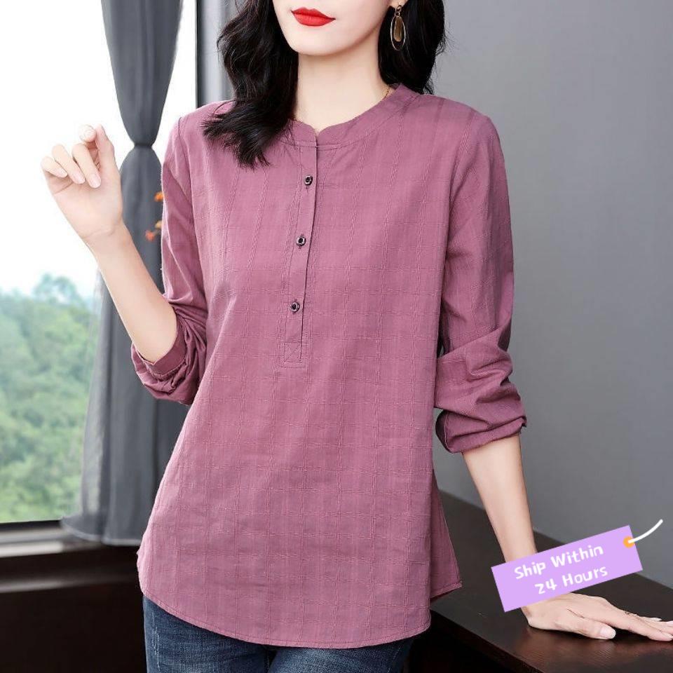 O n Ki u ba 'nh be' nh be o H n Qu c Th i Trang Kho c Áo Khoác Cardigan Len Dài Tay Dáng Rộng Phong Cách Mới Mùa Thu Dành Cho Phụ Nữ Trung Niên 2021 Áo Sơ Mi Cotton Trơn Màu Xinh Xắn Dành Cho Nữ