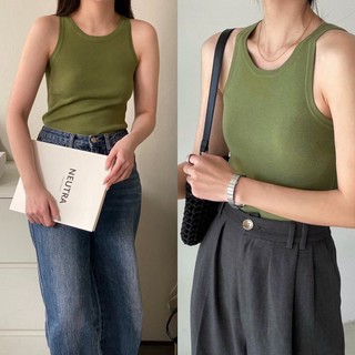 BASIC KNIT TANKTOP - Áo tanktop cổ tròn_A0860