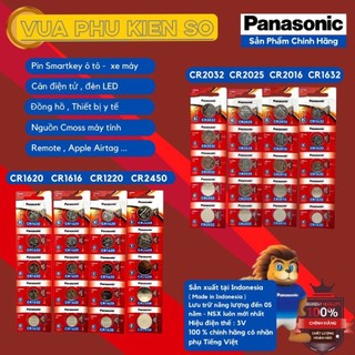 Set vỉ 5 viên pin panasonic cr2032/cr2025/cr2016/cr1632/cr1220/cr1616/cr2450 pin 3v