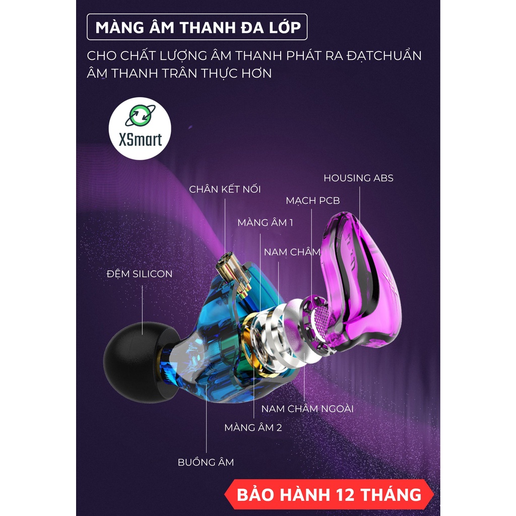 Tai Nghe Nhét Tai Chống Ồn Gaming QKZ ZXT NEW 2023 VIP BASS Âm Thanh Cực Chất