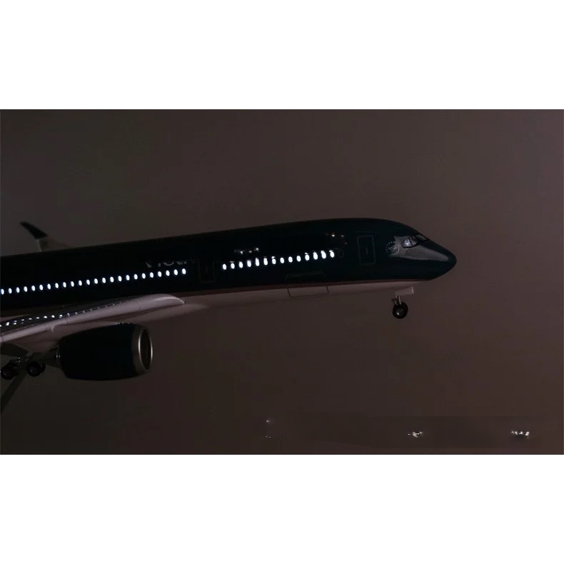Mô hình máy bay Vi.etnam Air.lines V.N-A.886 Air.bus A.350-900 47cm 1:140 có đèn led tự động theo tiếng vỗ tay hoặc chạm