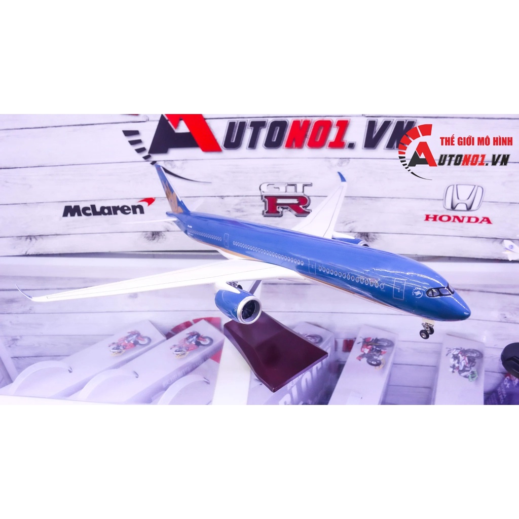 Mô hình máy bay Vi.etnam Air.lines V.N-A.886 Air.bus A.350-900 47cm 1:140 có đèn led tự động theo tiếng vỗ tay hoặc chạm