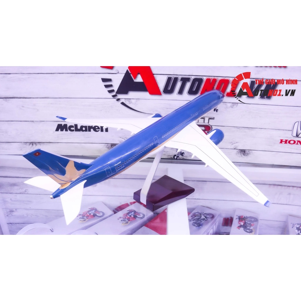 Mô hình máy bay Vi.etnam Air.lines V.N-A.886 Air.bus A.350-900 47cm 1:140 có đèn led tự động theo tiếng vỗ tay hoặc chạm