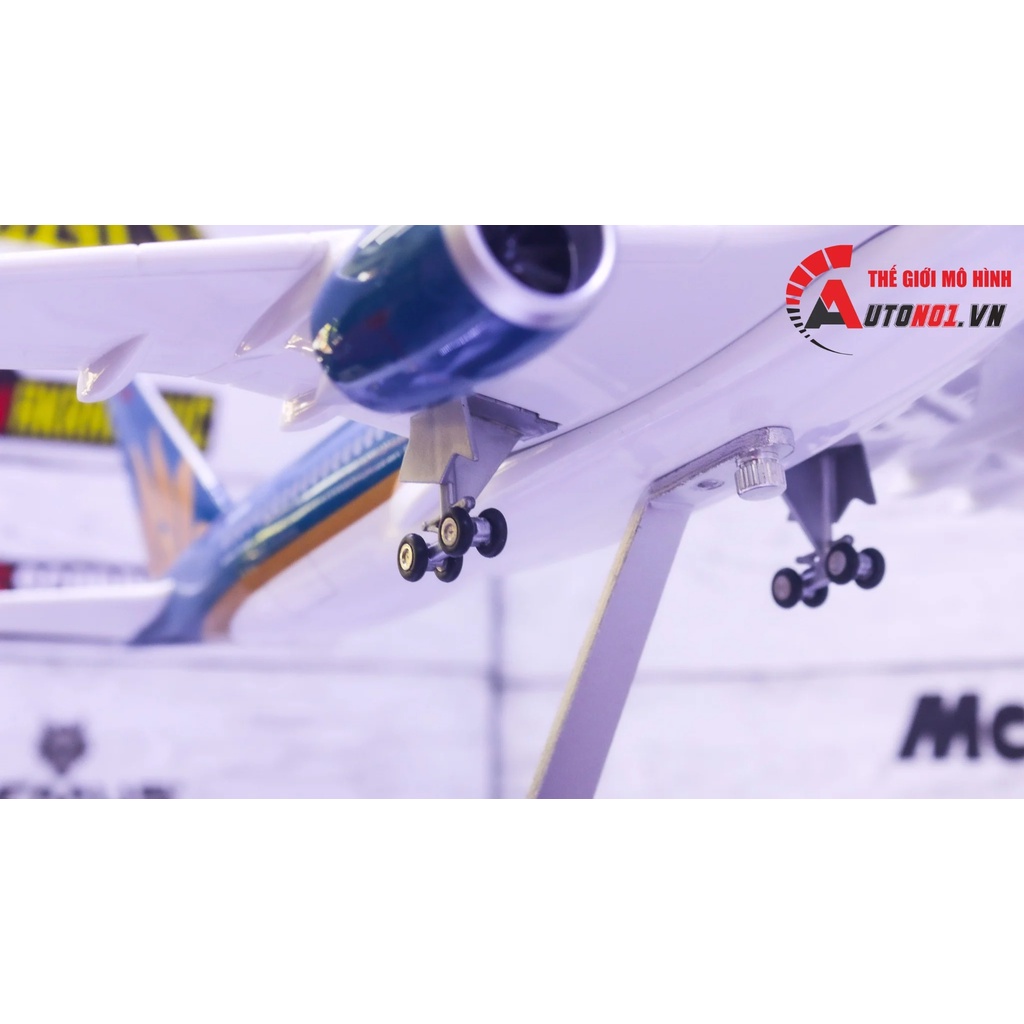 Mô hình máy bay Vi.etnam Air.lines V.N-A.886 Air.bus A.350-900 47cm 1:140 có đèn led tự động theo tiếng vỗ tay hoặc chạm
