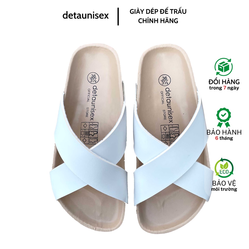 Dép Birken Đế Trấu Quai Chéo Nam Nữ Chữ X DETAUNISEX - DETA23