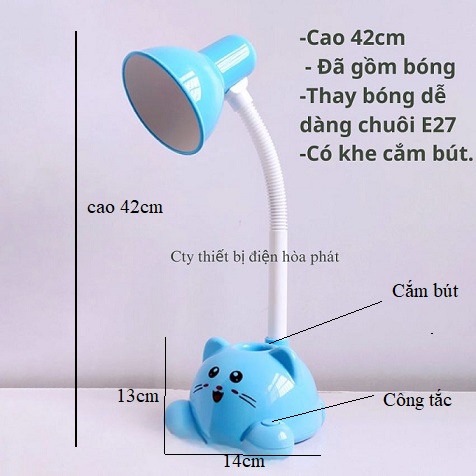 Đèn bàn học bài, đọc sách loại tốt ( bao gồm bóng LED 9W  ĐIỆN QUANG ) - HÒA PHÁT