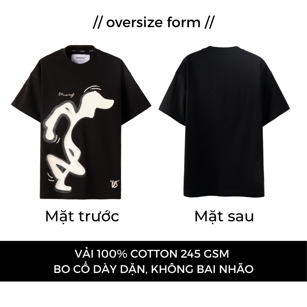 Áo Thun T-shirt Oversize 84RISING Walk Tee MÀU ĐEN - Thương hiệu 84RISING