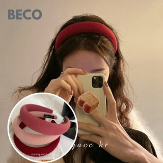 Băng đô cài tóc xốp bản to màu đỏ màu hồng dễ thương