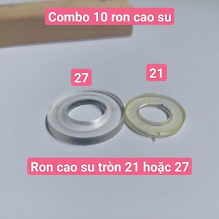 Combo 10 gioăng, ron 21 hoặc 27 loại 1 màu trắng gắn vào dây cấp dây bát sen dây xịt giá rẻ, ron cao su 21 hoặc ron