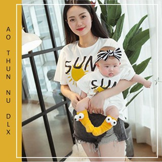 Áo Thun Gia Đình Mẹ Và Bé In Hình Mặt Trời Chữ SUN DLX