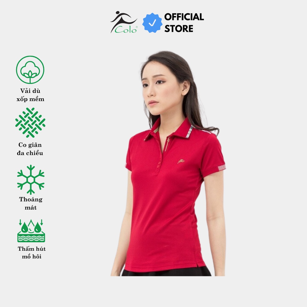 Áo thun thể thao nữ cổ vải Màu Đỏ Đô - CL1606778- Colo