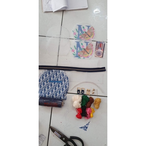 SET THÊU TÚI TRỐNG TRÒN CHỮ N