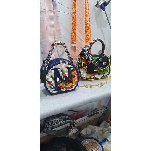 SET THÊU TÚI TRỐNG TRÒN CHỮ N