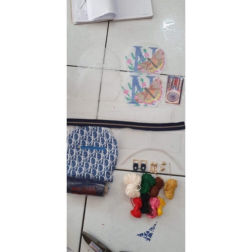 SET THÊU TÚI TRỐNG TRÒN CHỮ N