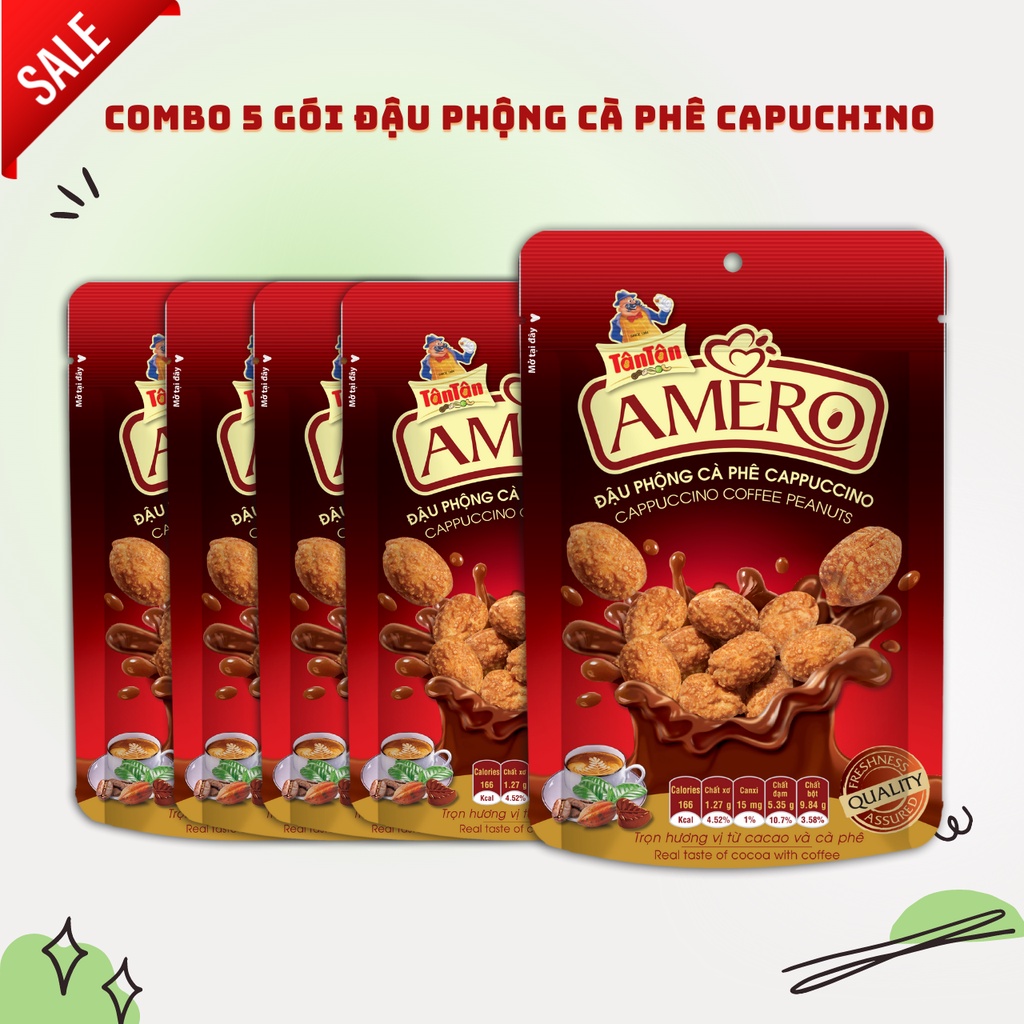 Đậu Phộng cà phê Cappuccino Tân Tân - Combo 5 gói