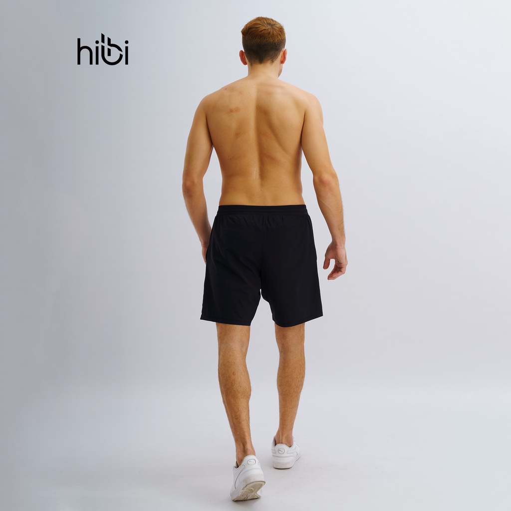 Quần thể thao nam tập gym loại ngắn Hibi Sports M100 - Kiểu 1 lớp xi mặc ngoài, có 2 túi bên