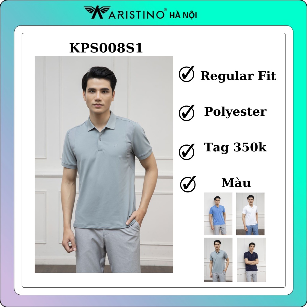 Áo polo nam  KWIN  khỏe khắn đứng dáng bền màu from rộng KPS008S1