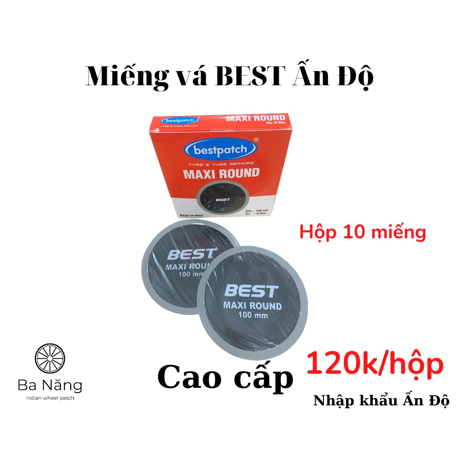 Miếng vá săm, vá ruột, vá lốp, vá vỏ xe máy, ôtô BEST hình tròn Maxi round 100mm