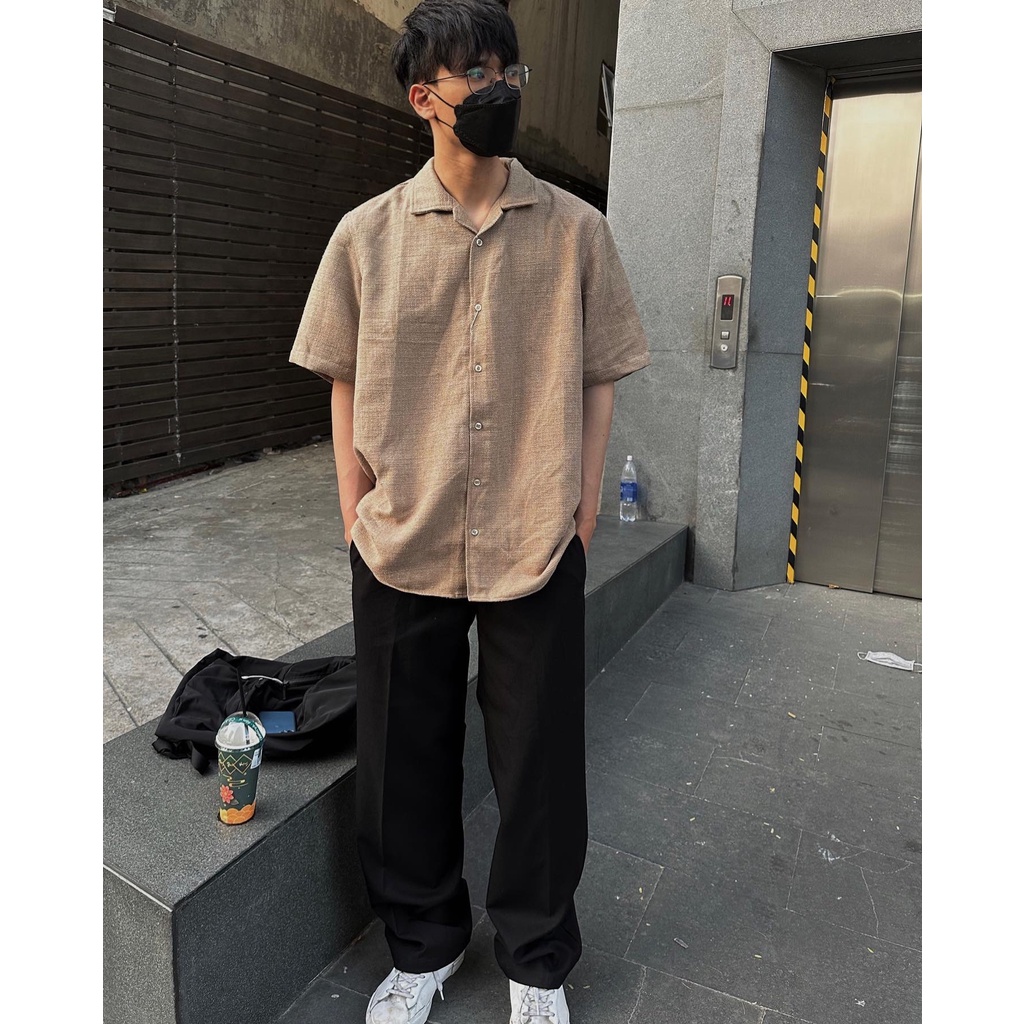 Sơ mi Linen bố dày, đứng phom