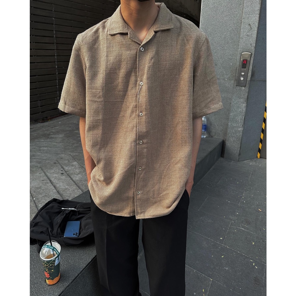 Sơ mi Linen bố dày, đứng phom