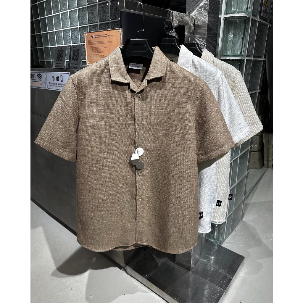 Sơ mi Linen bố dày, đứng phom