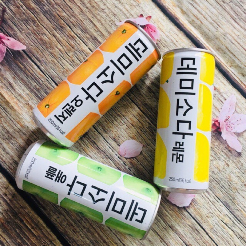 Demi Soda-Hàn quốc 3 vị Táo - đào - chanh lon 250ml * 30 lon / thùng
