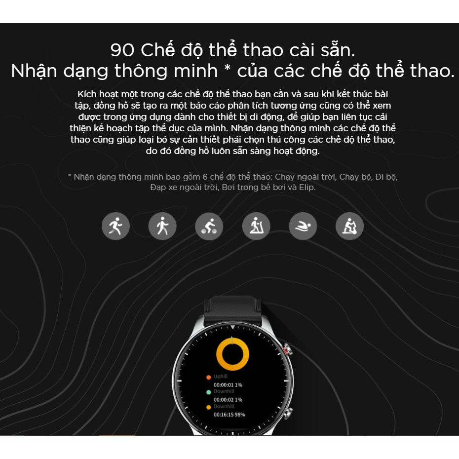 Đồng Hồ Thông Minh Theo Dõi Vận Động Theo Dõi Sức Khỏe Huami Amazfit GTR 2 - Hàng Chính Hãng