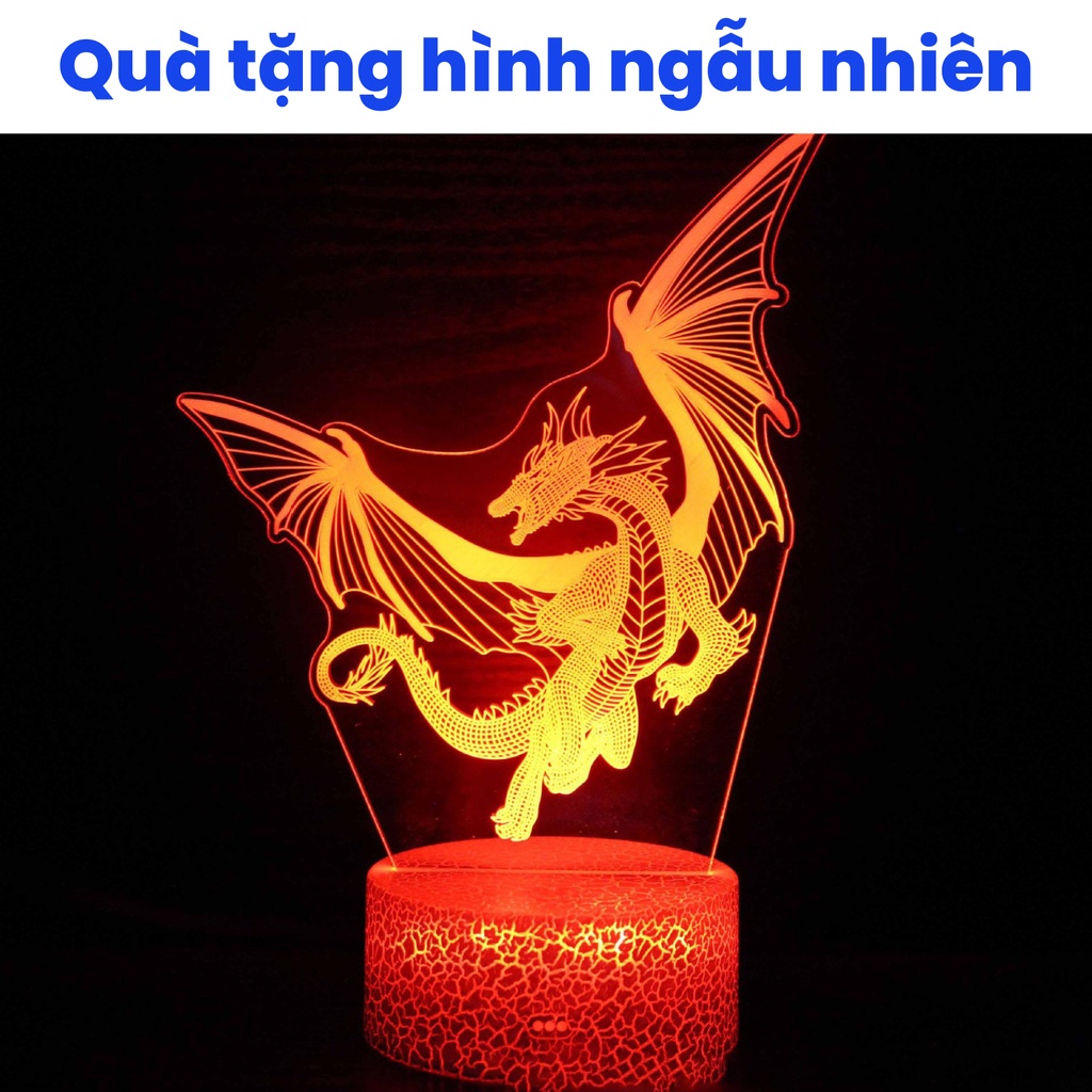 Đèn ngủ 3D Khủng Long LED ảo giác ánh sáng, đèn bàn trực quan , quà tặng ý nghĩa.