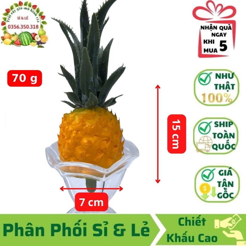 Trái Thơm Nhỏ Giả (7x15 cm) mô hình Việt Nam công nghệ Thái Lan GIỐNG THẬT 99%- Dùng trang trí, decor